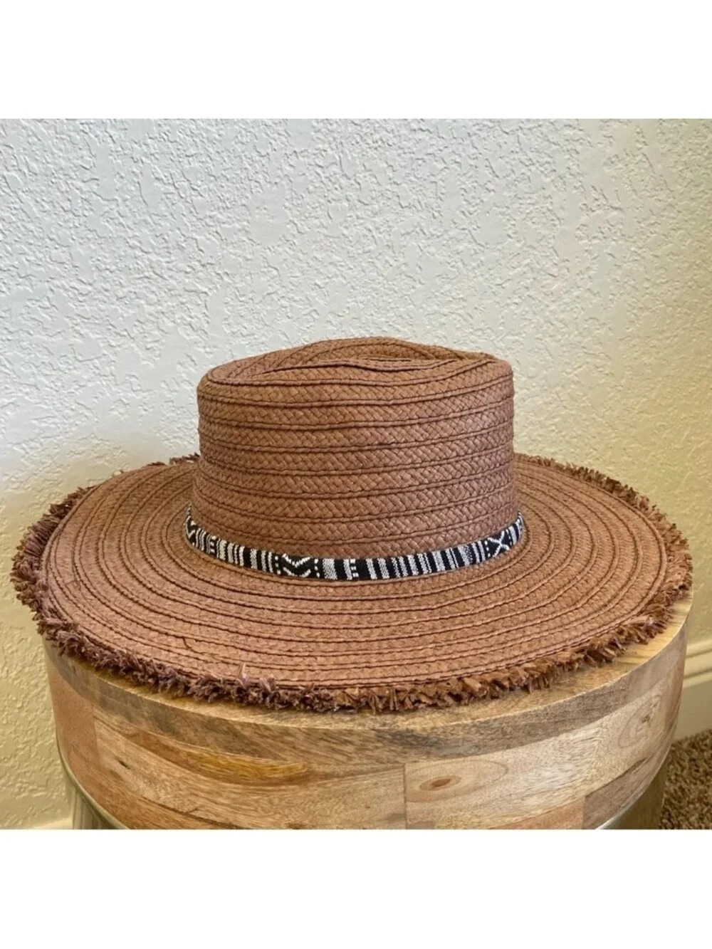 Treasure & Bond Wide Brim Frayed Edge Sun Hat
